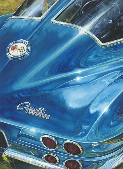 Nancy Graham Open Edition Canvas Giclee:"Corvette"