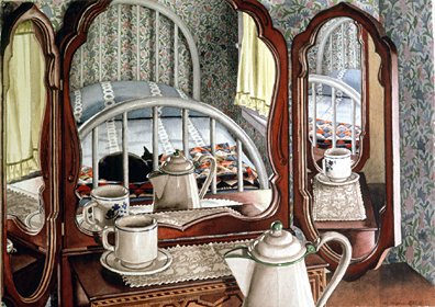 Nancy Hagin Limited Edition Serigraph on Paper: " Guest Room "