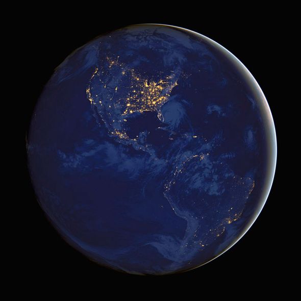 NASA Satellite Open Edition Museum Wrapped Canvas Giclee:"Americas At Night"