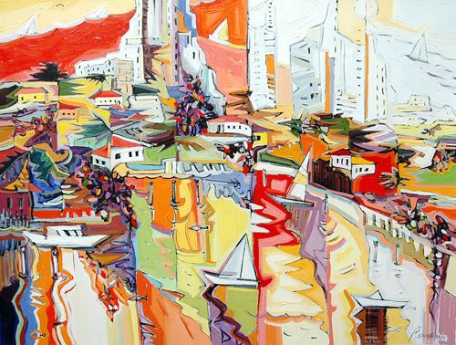 Natalie Rozenbaum Hand Signed and Numbered Limited Edition Giclee on Canvas: "Marina Reflections"