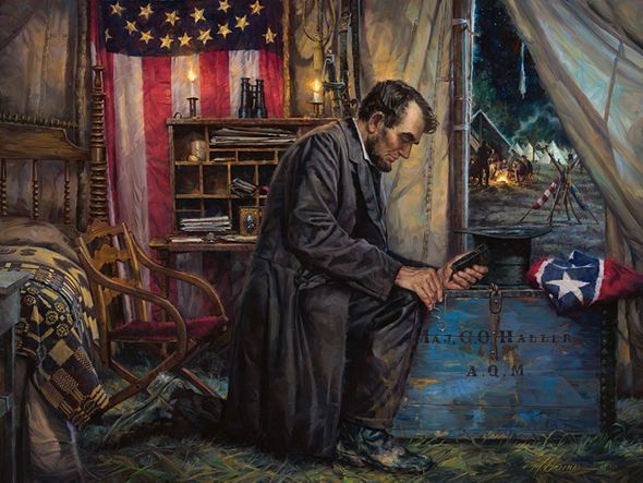 Nathan Greene Limited Edition Canvas Giclee:"Nowhere Else to Go - Lincoln at Antietam"