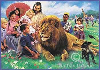Nathan Greene Limited Edition Lithograph:"The Lion and The Lamb"