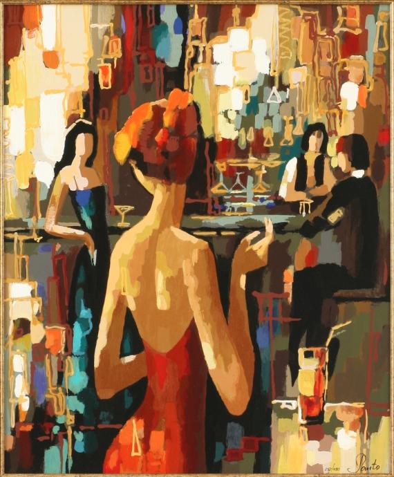 Nelly Panto Hand Signed and Numbered Limited Edition Serigraph on Paper: " Red Dress "