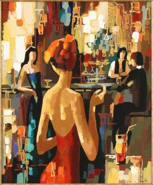 Nelly Panto Hand Signed and Numbered Limited Edition Serigraph on Paper: " Red Dress "