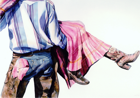 Nelson Boren Handsigned and Numbered Limited Edition Giclee on Paper:"Gal Rustling"