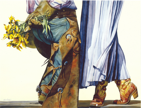 Nelson Boren Handsigned and Numbered Limited Edition Giclee on Paper:"Making Up"