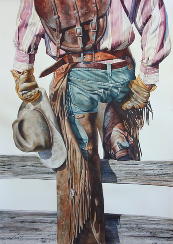 Nelson Boren Handsigned and Numbered Limited Edition Giclee on Paper:"Old Saddle Bags"