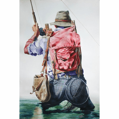 Nelson Boren Handsigned and Numbered Limited Edition Giclee on Paper:"Old Time Fishin'"