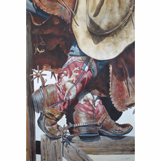 Nelson Boren Handsigned and Numbered Limited Edition Giclee on Paper:"Old Wyoming Boots"