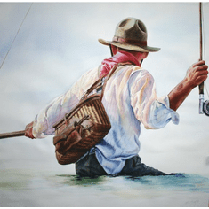 Nelson Boren Handsigned and Numbered Limited Edition Giclee on Paper:"River Roundup"