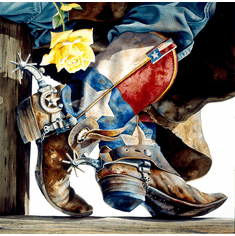 Nelson Boren Handsigned and Numbered Limited Edition Giclee on Paper:"Yellow Rose of Texas"