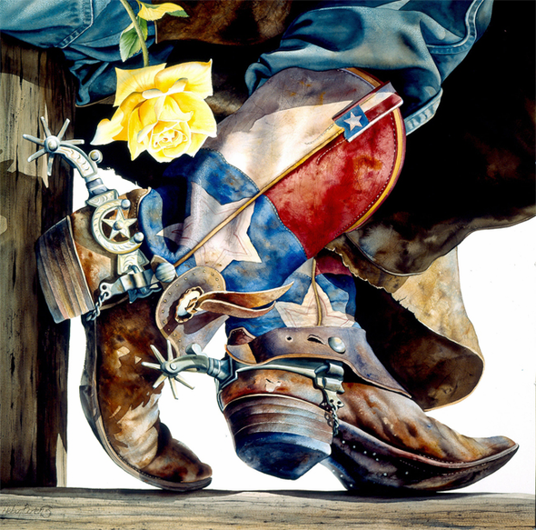 Nelson Boren Handsigned and Numbered Limited Edition Giclee on Paper:"Yellow Rose of Texas"