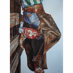 Nelson Boren Handsigned and Numbered Limited Edition Lithograph on Paper:"Boots"