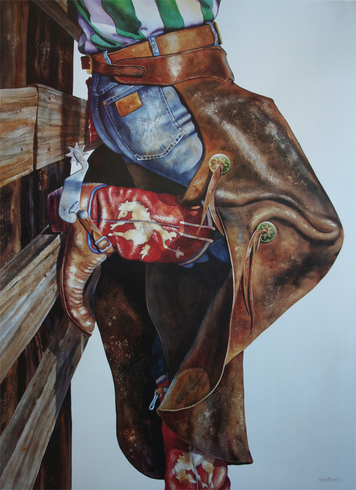 Nelson Boren Handsigned and Numbered Limited Edition Lithograph on Paper:"Boots" Nelson Boren Handsigned and Numbered Limited Edition Lithograph on Paper:"Boots"