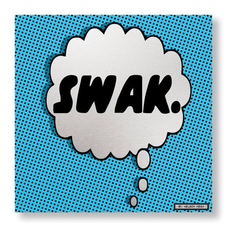 Nelson Viera Limited Edition Ready to Hang Giclee on Brushed Aluminum: "Swak"