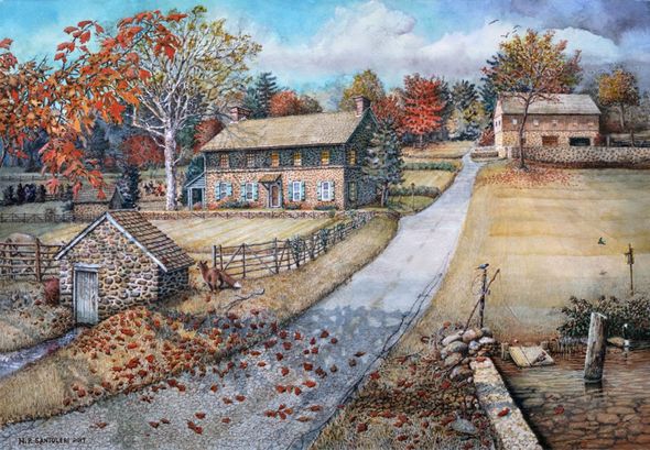 Nicholas P. Santoleri Hand Signed and Numbered Limited Edition Print:"Little Brook Farm"