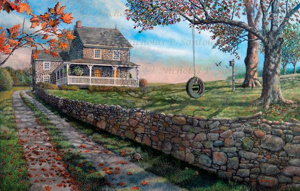 Nicholas P. Santoleri Hand Signed and Numbered Limited Edition Print:"Turtle Crossing"