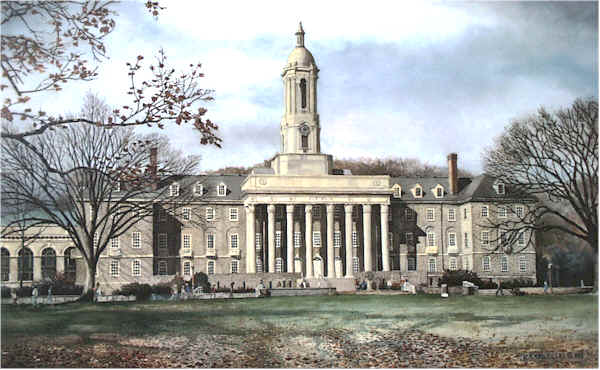 Nicholas P. Santoleri Limited Edition Giclee on Paper : "Penn State Old Main"
