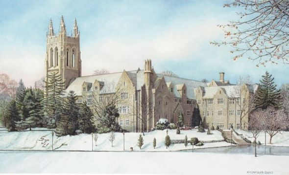 Nicholas P. Santoleri Limited Edition Paper Lithograph Artist Proof : " Saint Joseph's University "