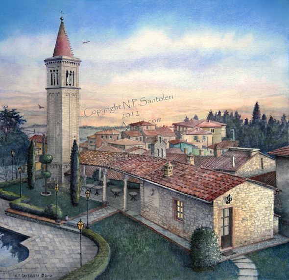 Nicholas Santoleri Hand Signed and Numbered Limited Edition Print:"South Tuscany Sunrise"