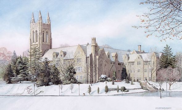 Nicholas Santoleri Handsigned and Numbered Limited Edition Artist Proof Print:"St. Joseph's University II (Philadelphia, PA)"