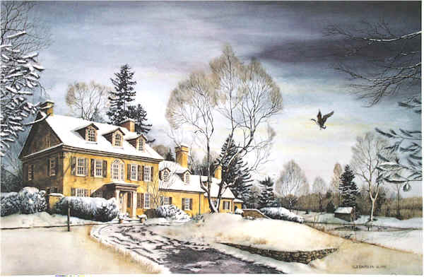 Nicholas Santoleri Limited Edition Artist Remarque Print:"Winter Retreat"
