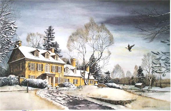 Nicholas Santoleri Limited Edition Artist Remarque Print:"Winter Retreat"