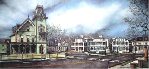 Nicholas Santoleri Limited Edition Print:"A View of Columbia Avenue (Cape May, NJ)"