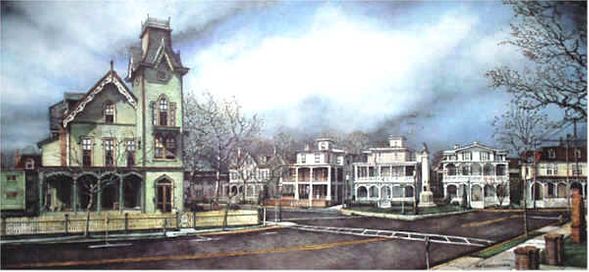 Nicholas Santoleri Limited Edition Print:"A View of Columbia Avenue (Cape May, NJ)"