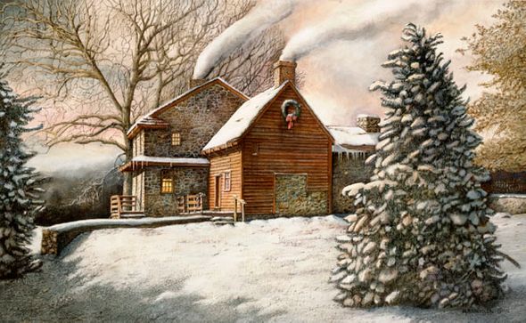 Nicholas Santoleri Limited Edition Print:"Brandywine Christmas (Chadds Ford, PA)"