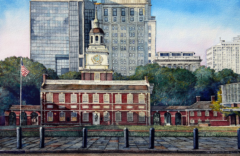 Nicholas Santoleri Limited Edition Print:"Independence Hall III "