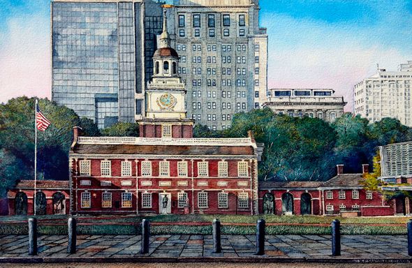 Nicholas Santoleri Limited Edition Print:"Independence Hall III "