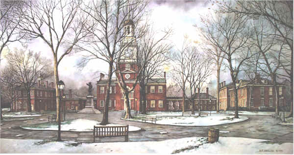 Nicholas Santoleri Limited Edition Print:"Independence Hall (Philadelphia, PA)"