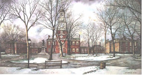 Nicholas Santoleri Limited Edition Print:"Independence Hall (Philadelphia, PA)"