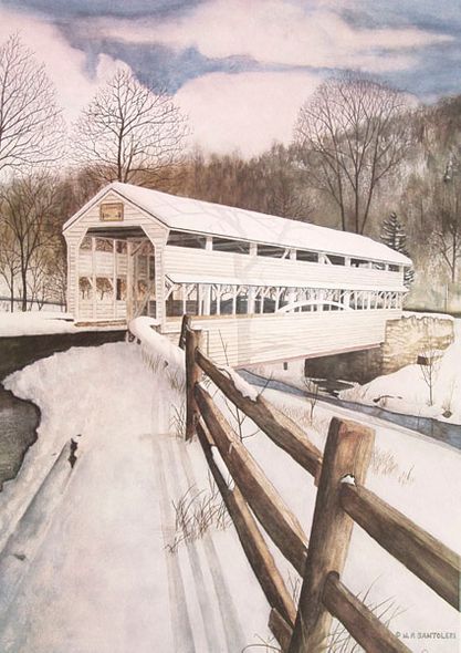 Nicholas Santoleri Limited Edition Print:"Knox Bridge (Valley Forge, PA)"