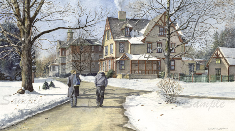 Nicholas Santoleri Limited Edition Print:"Winter Walk to Class"