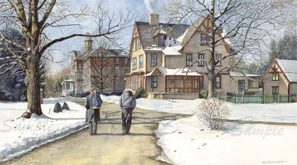 Nicholas Santoleri Limited Edition Print:"Winter Walk to Class"