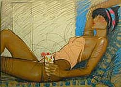 Nico Vrielink Hand Signed Publisher Proof Lithograph:"Sunbather"
