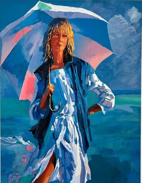 Nicola Simbari Hand Signed Limited Edition Print on Paper: "El Parasol "
