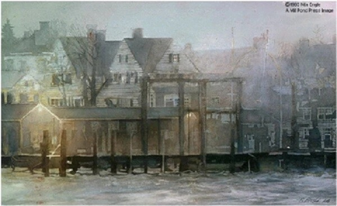 Nita Engle Limited Edition Lithograph: "Wharf Light" Nita Engle Limited Edition Lithograph: "Wharf Light"