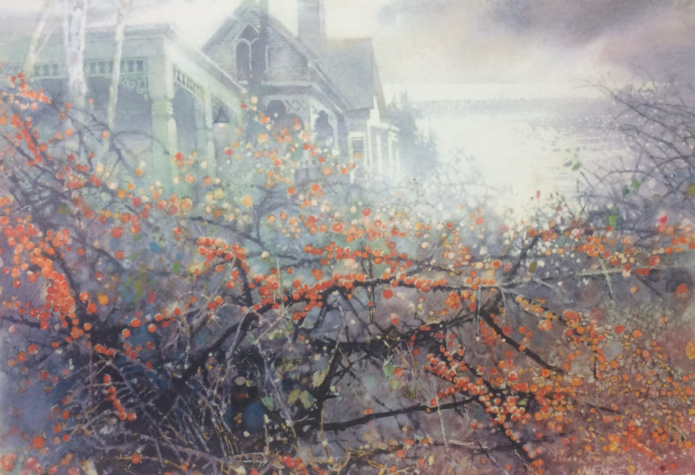 Nita Engle Signed by the Artist Limited Edition Paper Lithograph:"Bittersweet Cottage"