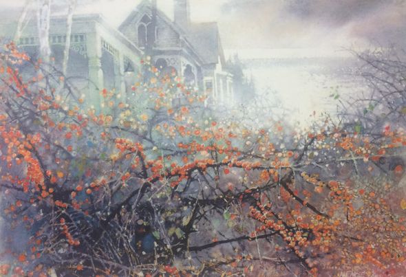 Nita Engle Signed by the Artist Limited Edition Paper Lithograph:"Bittersweet Cottage"