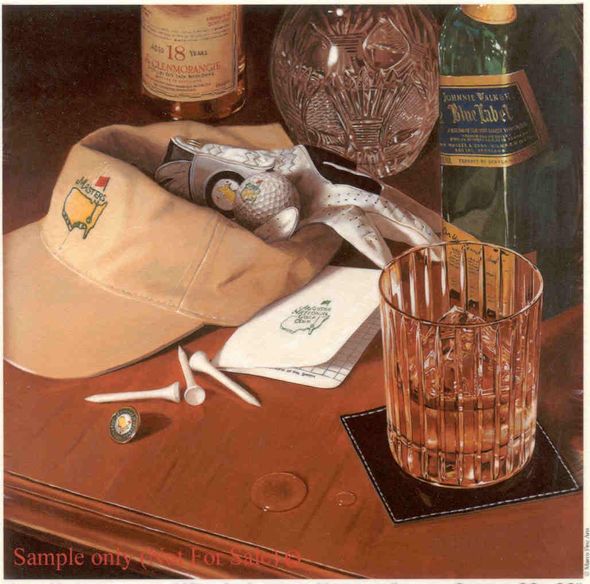Nobu Haihara Handsigned & Numbered Archival Gicl&eacute;e on Canvas:"19th at Augusta National"