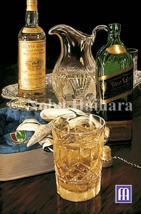 Nobu Haihara Handsigned & Numbered Archival Gicl&eacute;e on Canvas:"Scotch On The Rocks "