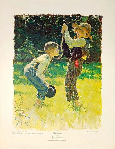 Norman Rockwell Limited Edition Collotype on Paper: "TOM SAWYER LEMME SEE HIM, HUCK...." Norman Rockwell Limited Edition Collotype on Paper: "TOM SAWYER LEMME SEE HIM, HUCK...."