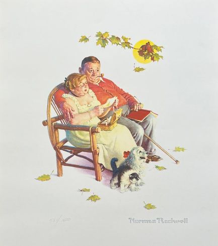 Norman Rockwell Plate Signed Limited Edition Lithograph:"Fondly Do We Remember"