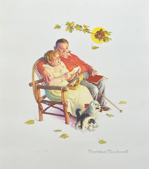 Norman Rockwell Plate Signed Limited Edition Lithograph:"Fondly Do We Remember"