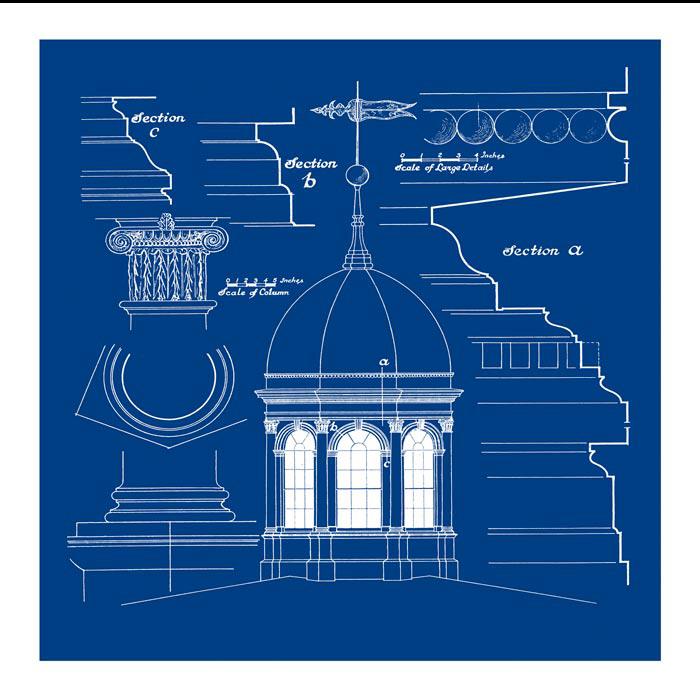 Old Blueprints Limited Canvas Giclee "Cupola Detail" Old Blueprints