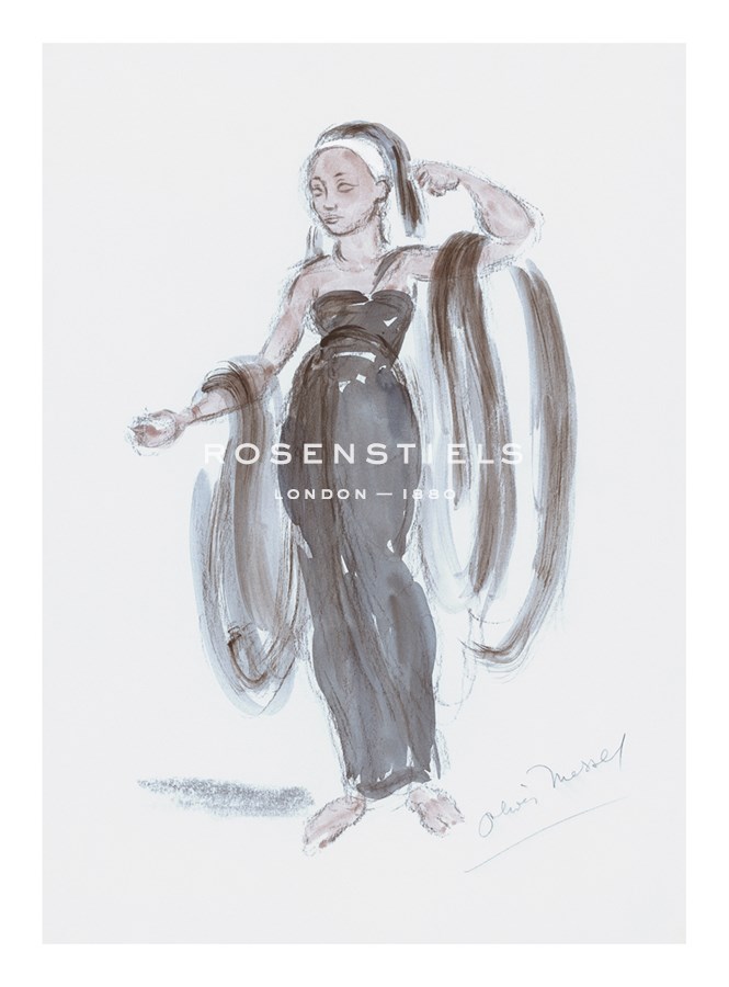 Oliver Messel Hand Numbered Limited Edition Print on Paper :"Designs for Cleopatra II"