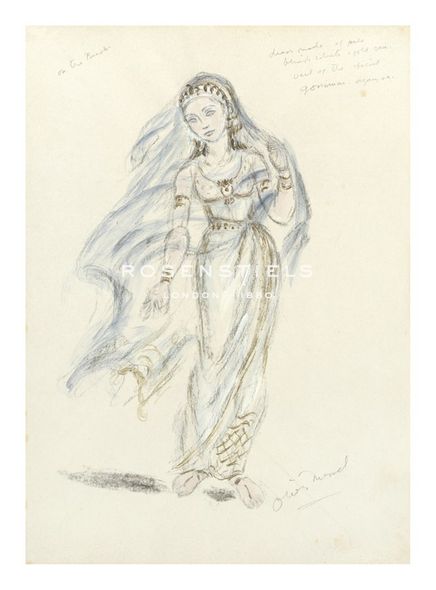 Oliver Messel Hand Numbered Limited Edition Print on Paper :"Designs For Cleopatra LII"